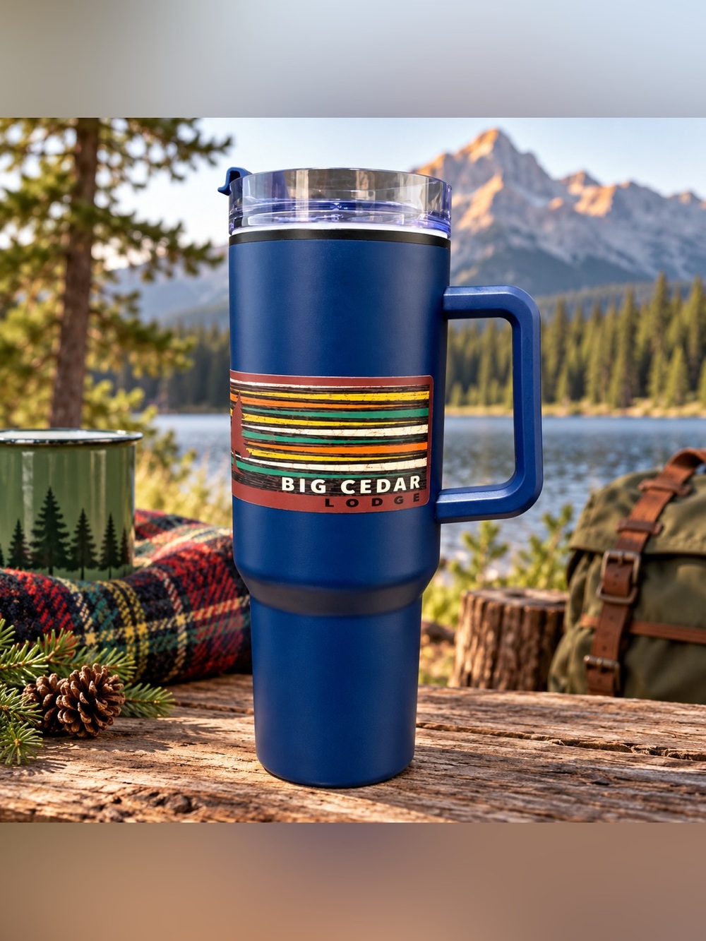 Big Cedar Lodge (40) oz Insulated Travel Tumbler with Handle & Lid